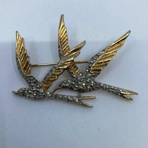Vtg MICHELE LYNN seagulls bird brooch